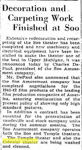 Colonial Theater - MAY 13 1940 ARTICLE PROVING COLONIAL TEMPLE AND SOO COEXISTED